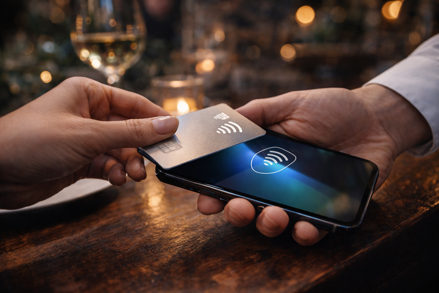 Guest tapping card for contactless payment